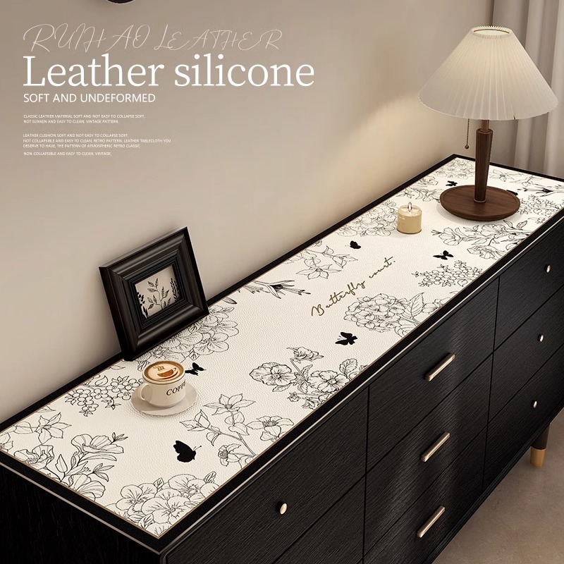 Light Luxury High-end Sense TV Cabinet Sideboard Double-sided Leather Table Mat Protector Waterproof and Oil-proof Wine Cabinet Tablecloth Shoe Cabinet Mat