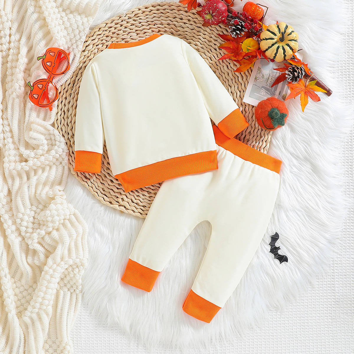 Conjunto de dos piezas de sudadera y pantalones con capucha para bebé de otoño con ropa infantil de Halloween de Samgamibaby_voghion.com