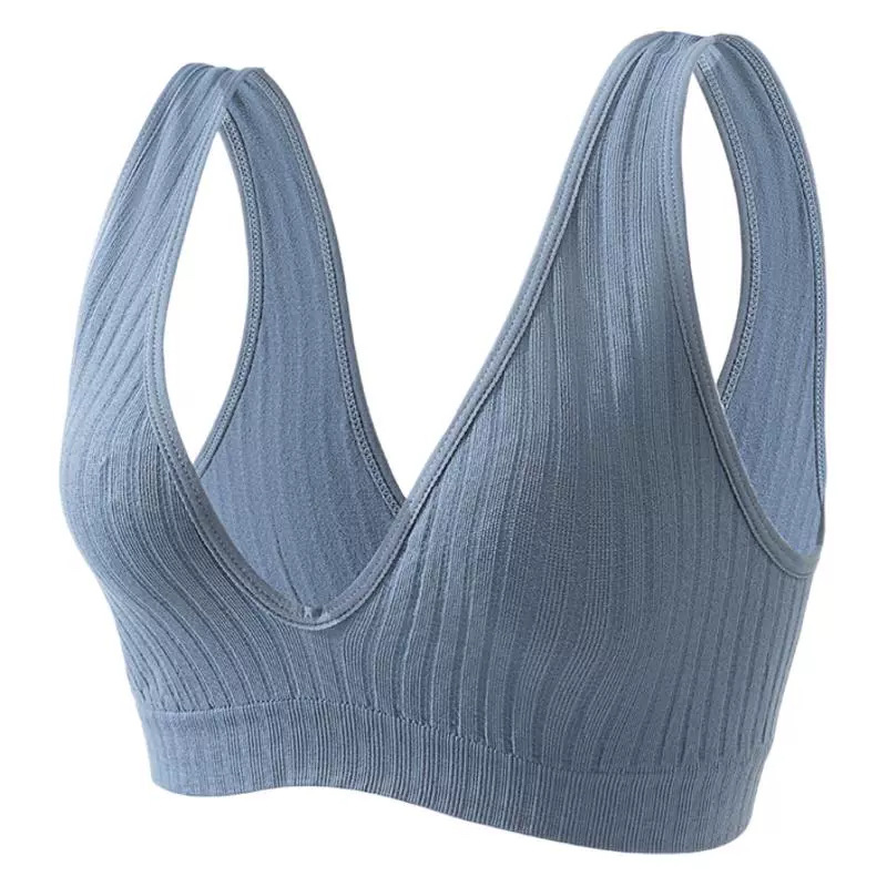 Mujeres sexy deportes yoga envuelto pecho belleza sin costuras espalda ropa interior Estilo francés transfronterizo Deep V Plus tamaño base del sujetador Chaleco