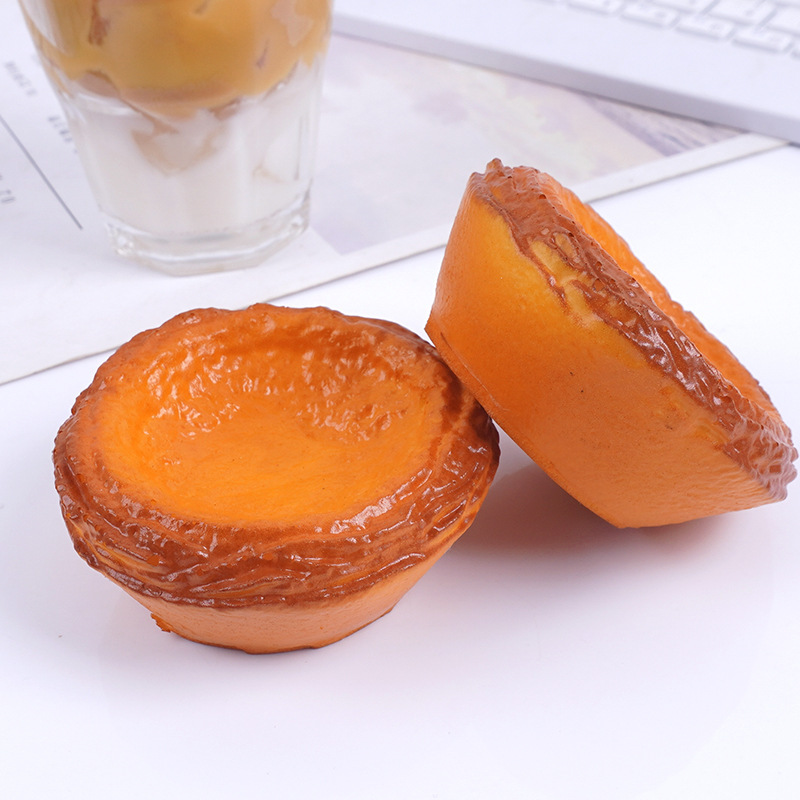 PU 模擬食品エッグタルトモデル楽しいポルトガルエッグタルト減圧ピンチおもちゃ diy 食品おもちゃエッグタルト胚アクセサリー|undefined