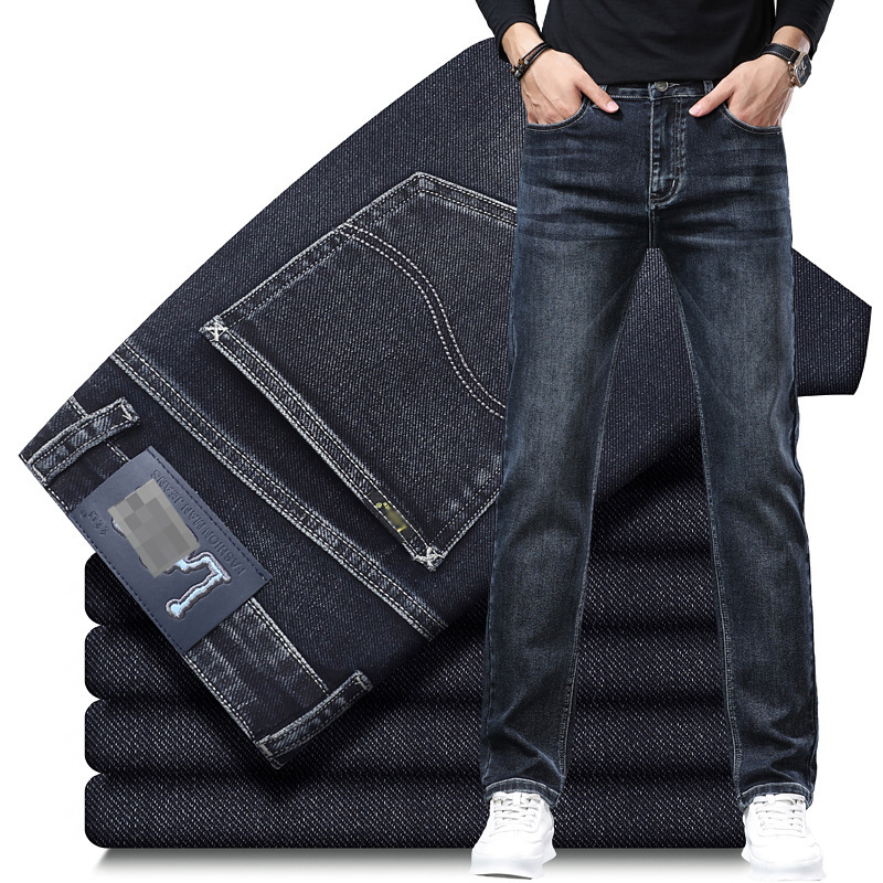 Letu high-quality men's slim-fit cotton stretch jeans, trendy brand, soft and casual, thick style for autumn and winter Letu high-quality men's slim-fit cotton stretch jeans, trendy brand, soft and casual, thick style for autumn and winter