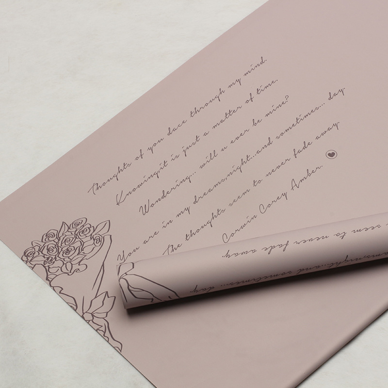 Brillante papel de regalo de flores románticas francesas, papel de ramo de flores impreso, papel de regalo hecho a mano, floristería