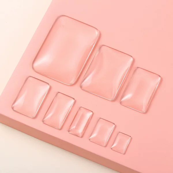 Rectangular crystal glass patch diy transparent curved flat bottom High Borosilicate glass holder accessories glass