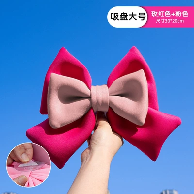 battery car helmet full helmet Motosiklet ləvazimatları və aksesuarları - rose-pink-color-matching-bow-large-size-3020cm