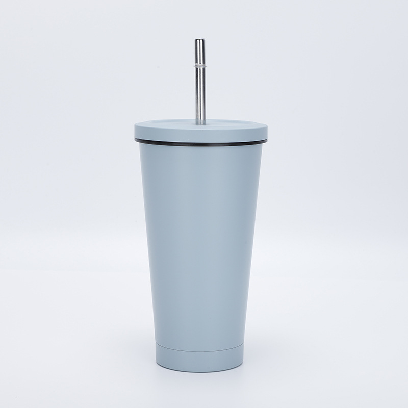 Suministro directo transfronterizo portátil de paja del coche taza de café de la Oficina taza de vacío de doble capa termo taza de regalo al por mayor