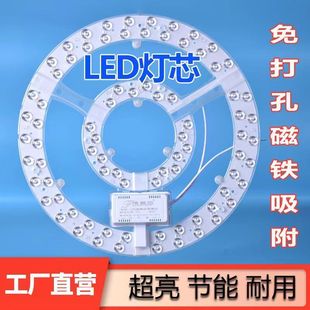 Led Ceiling Wick Disc Replacement Light Source Module Eye Protection Energy-Saving Magnet Can Absorb and Install High-Brightness Lens