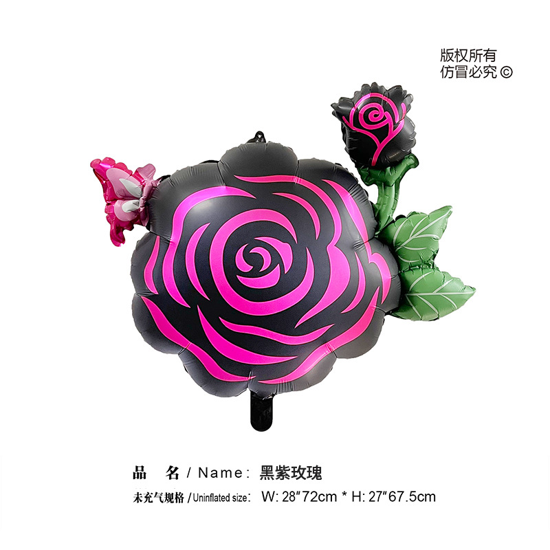 Inswind rosa girasol globo de flores rojo rosa púrpura flor película de aluminio decoración de escritorio image 11