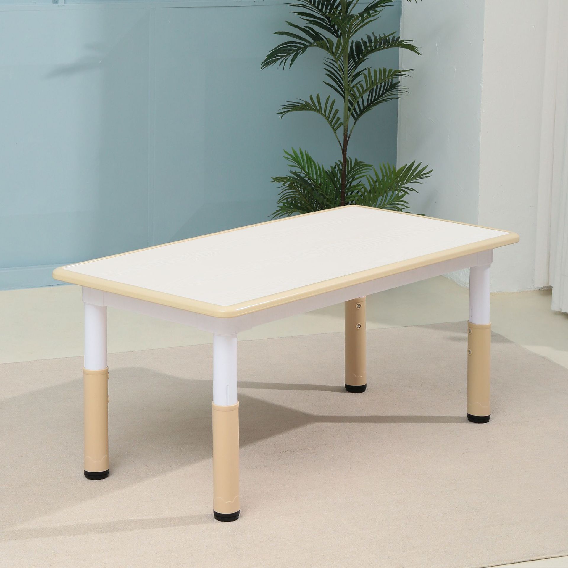 120*60cm 단일 테이블 화이트보드 표면 나무 색상