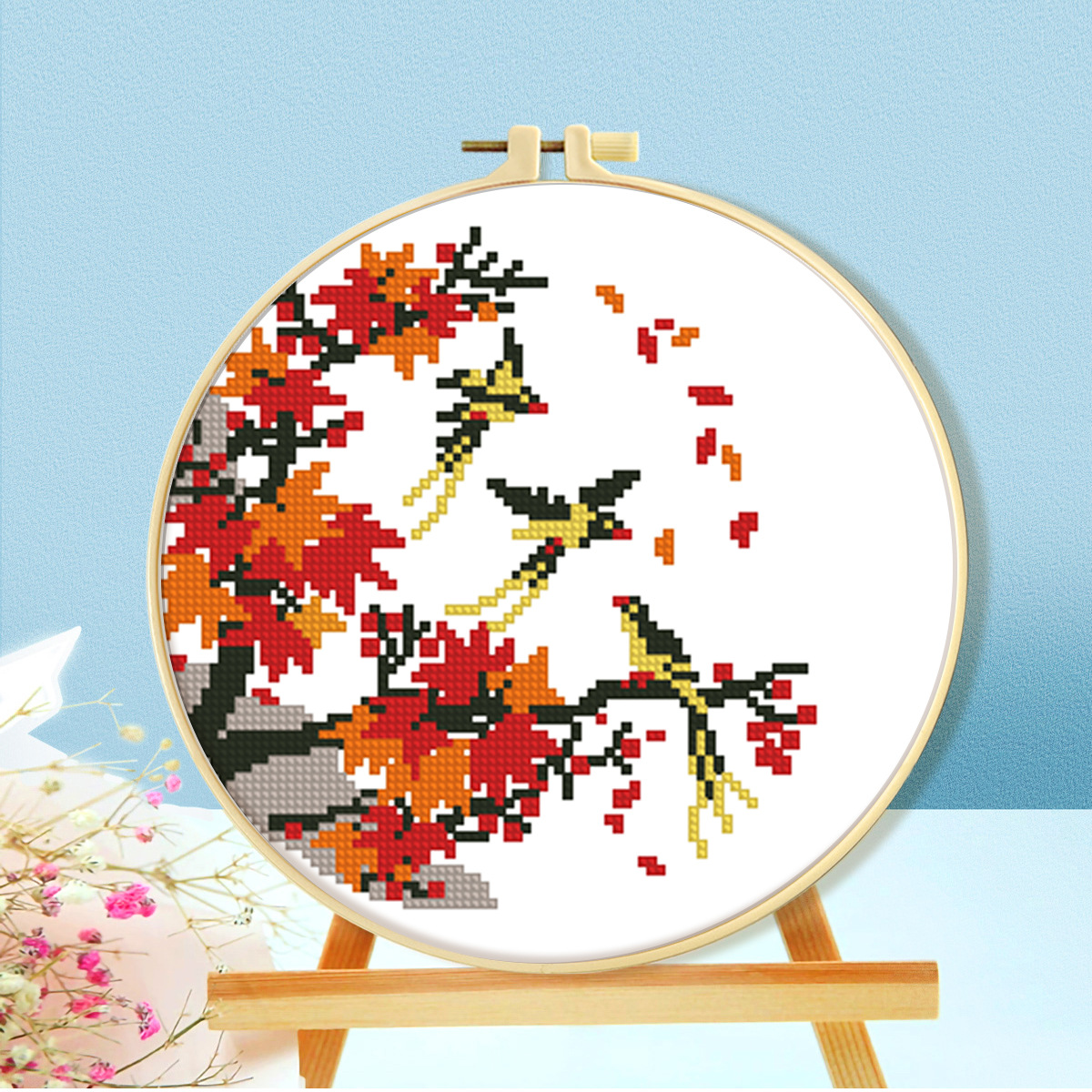 Mona Lisa Royal Cross Stitch Colección de flores y pájaros Estilo chino auspicioso, festivo y sencillo, sala de estar, bordado de hilo hecho a mano image 3