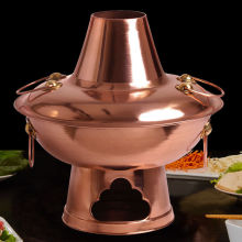 纯铜火锅木炭鸳鸯锅铜锅老北京家用加厚商用碳老式炉涮羊肉烧炭火