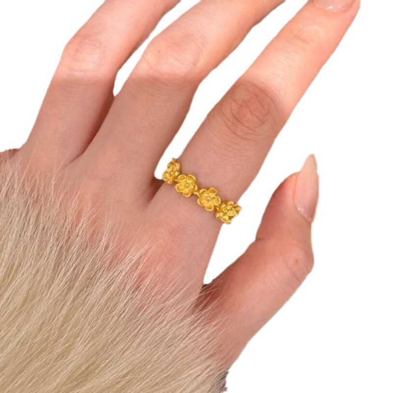 Anello da donna con fiore di osmanto, stile retrò vintage, leggero e pesante, per autunno e inverno, temperamento fresco e semplice._voghion.com