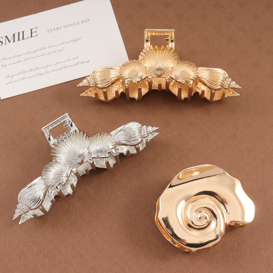 50g Weight Hair Claws Hair Accessories Type 1 Piece Quantity Daily, Street Occasion Zinc alloy Material Conch, Shell Pattern All Seasons Season Women's Gender IG Style Style IG Style Women's Conch Shell Zinc Alloy Hair Claws 4