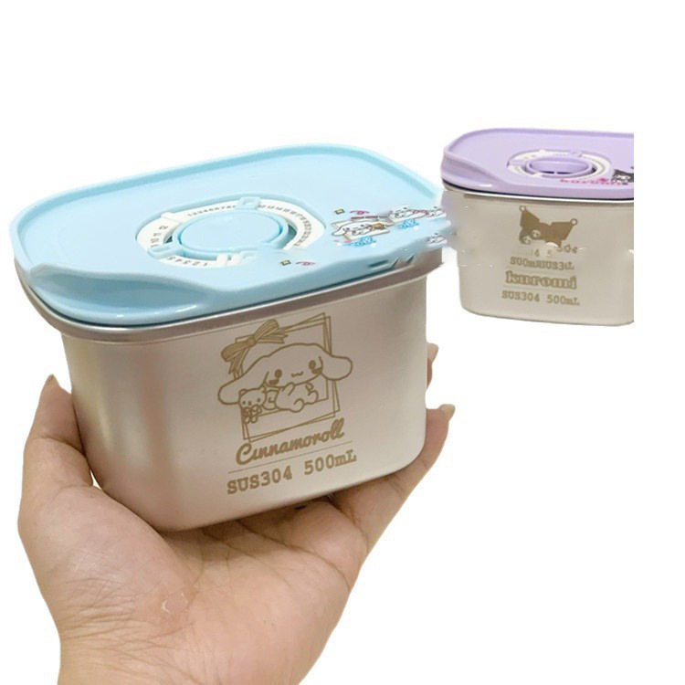 漫画サンリオクリッパーボックス食品グレード冷蔵庫収納弁当箱キャンプピクニック 304 ステンレス鋼弁当箱|undefined