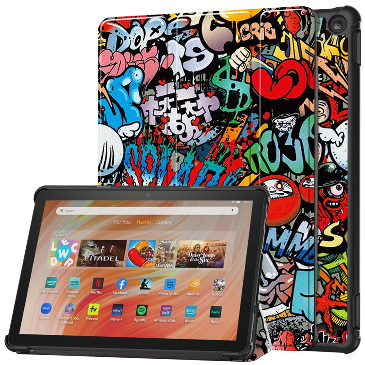 Applicable to Amazon Fire HD10 2023 tablet computer tri-fold voltage drop-resistant protective case