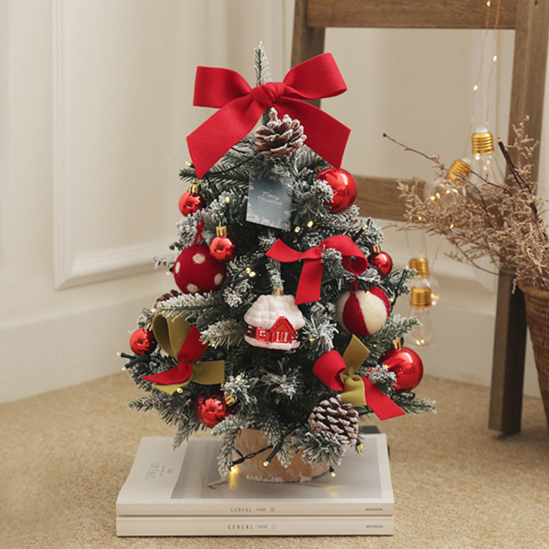 Shengyuan explosión de escritorio árbol de Navidad DIY set rojo y blanco decoración de Navidad decoración de ventanas de la sala de estar