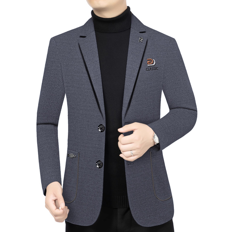 2025 Autumn Young and Middle-Aged Men's Business Casual Suit New Korean Style Trendy Fashion Solid Color Handsome Suit Trend