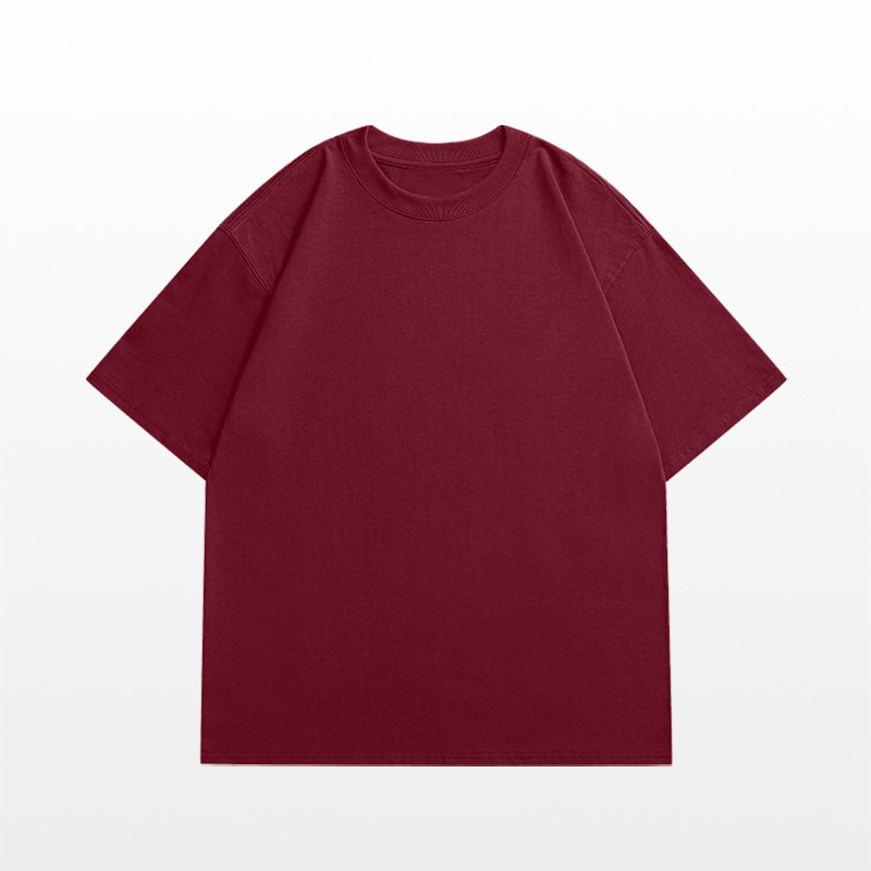 日系重ポンド純綿半袖tシャツレディースゆるいカジュアル丸首半袖男女同一タイプtシャツ上着ins|undefined
