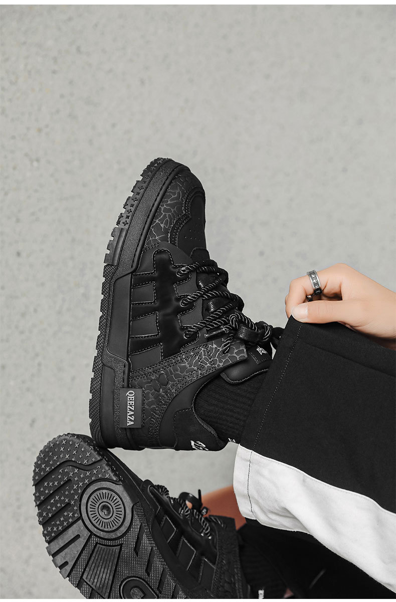 6109 male 6110 female plum blossom board 36-44 niche couple style high street American black samurai bread shoes_voghion.com