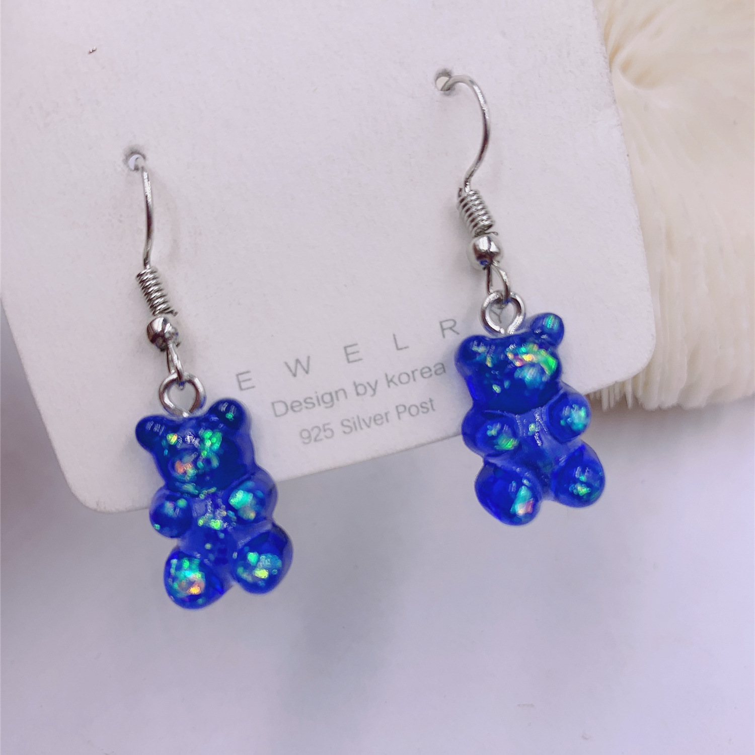 1 Par Moda Oso Resina Enchapado Mujeres Pendientes De Gota display picture 3