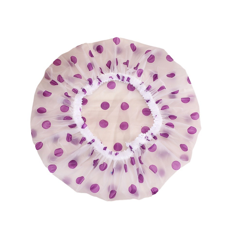 Transparent Waterproof Shower Cap For Adults With Floral Print_voghion.com