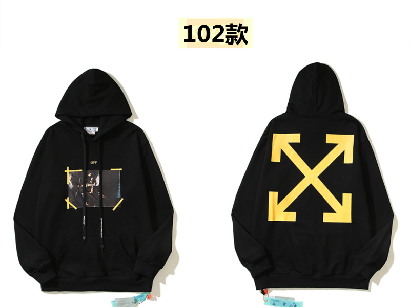 Marca de moda offwhite graffiti religioso pintura al óleo impresión de flecha hombre y mujer suelta OW pareja alta calle hoodie abrigo