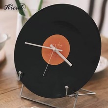落日黑胶唱片钟装饰摆画复古DIY 怀旧座钟挂钟咖啡酒吧客厅墙时钟