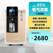 双盛5L医用制氧机家用老人肺气肿气喘家庭孕妇5升吸氧机 SZ-5BW