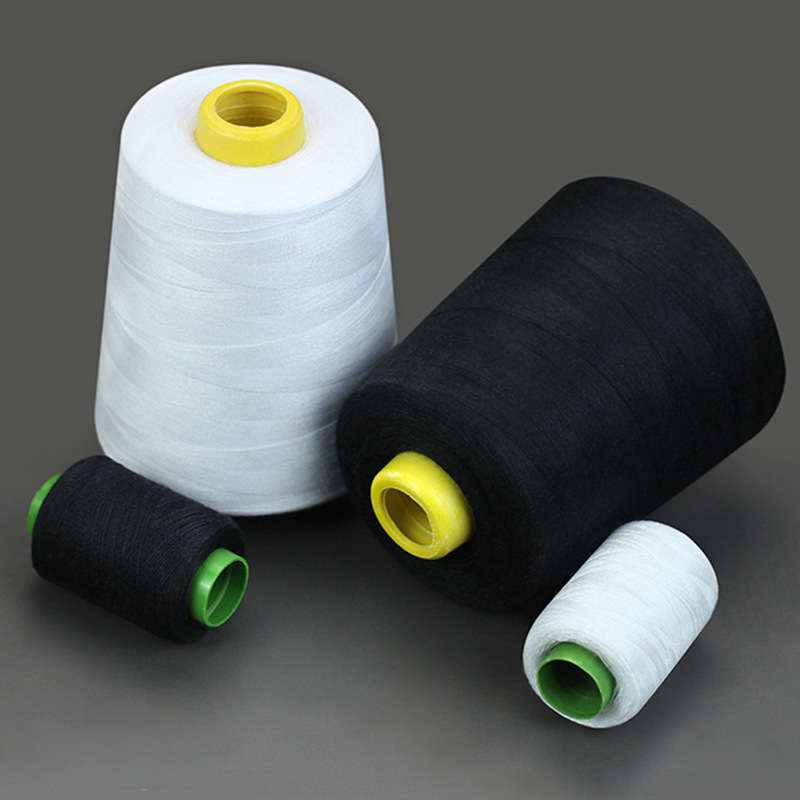 402 hilo de coser de poliéster blanco y negro hilo de pagoda hecho a mano coche plano gran rollo máquina de coser hilo de coser del hogar hilo de coser