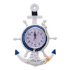 Mediterranean style blue and white boat rudder rude anchor creative personality Hanging clock electronic watch decoration navigation clock