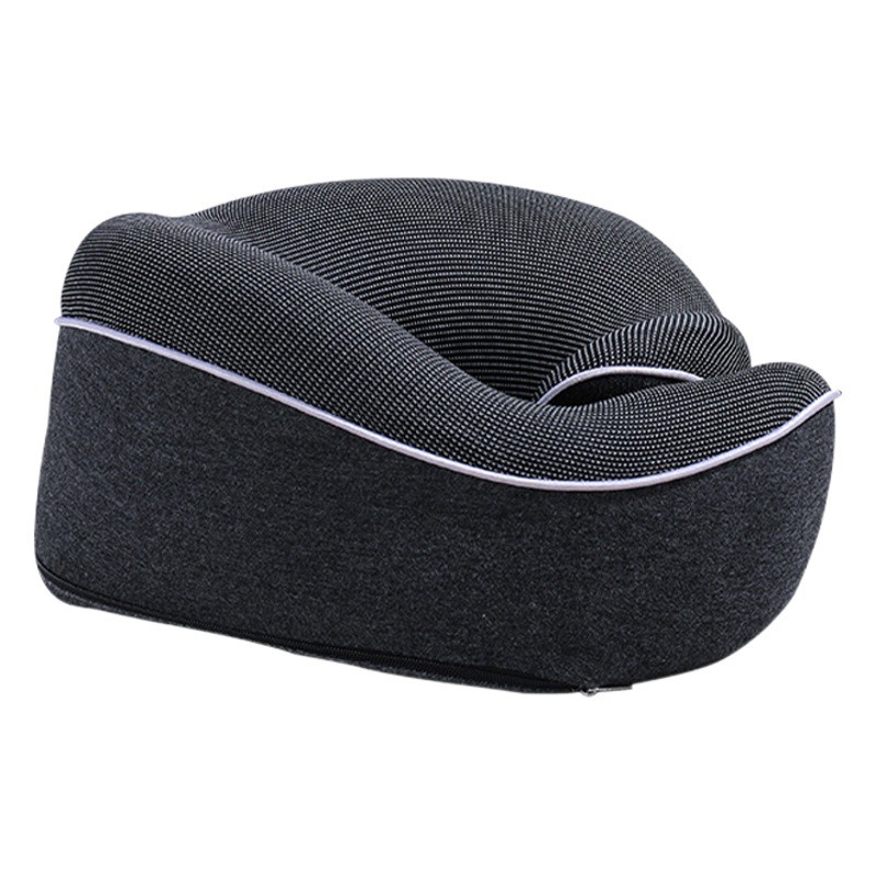 Almohada en forma de U de almacenamiento portátil popular transfronteriza con espuma viscoelástica espacial personalizada almohada en forma de U de espuma viscoelástica de rebote lento