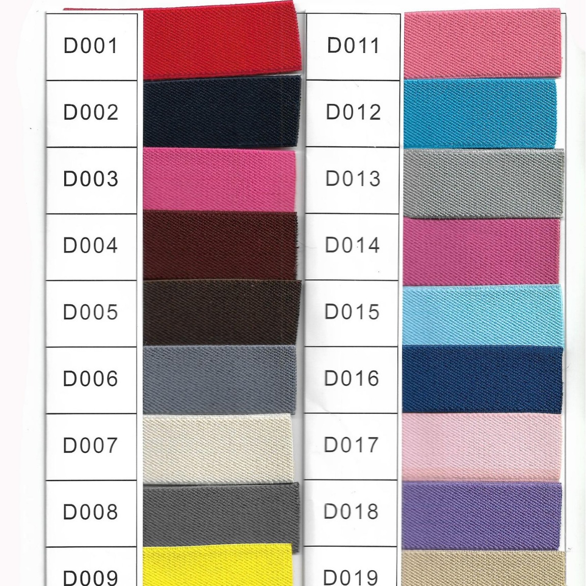 2.5/3/4cm spot color double-sided twill elastic band high elastic waistband rubber band bag binding belt