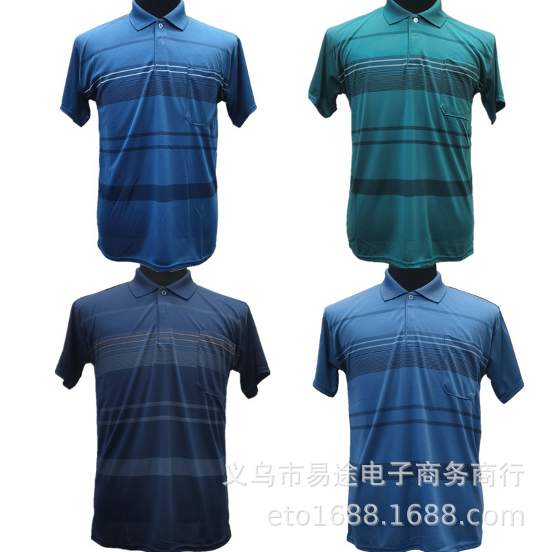 2025夏季新款中老年男装翻领短袖体恤衫 男士休闲春秋POLO衫T恤