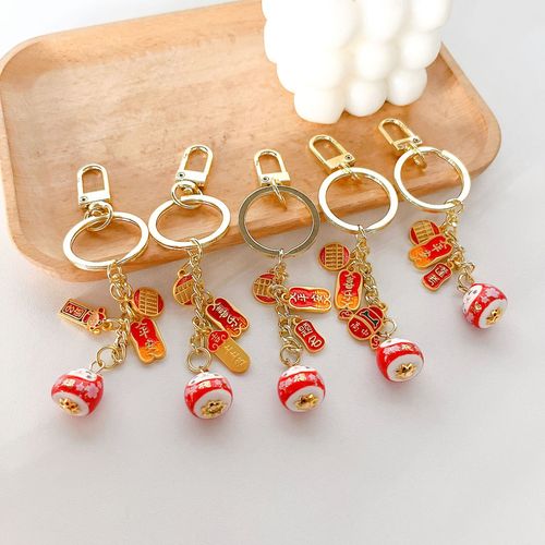 Chinese-style text cartoon keychain creative design AirPods bag pendant exquisite small gift accessory