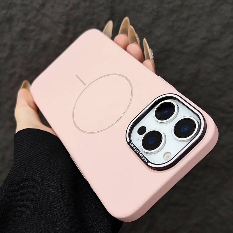 纯色肤感磨砂适用iPhone17细圈磁吸手机壳苹果16高级感防摔保护套|undefined
