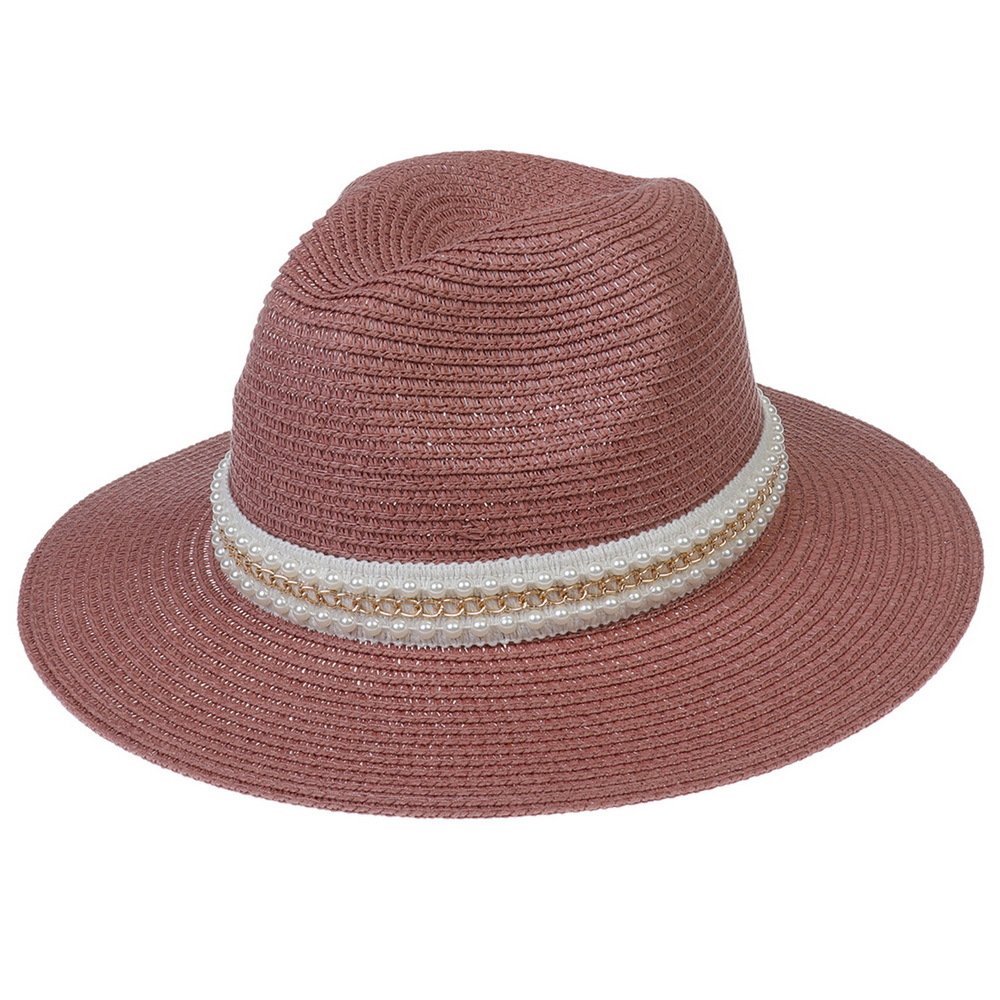 للجنسين أنيق أسلوب بسيط اللون الصامد طنف كبيرة قبعة فيدورا display picture 6