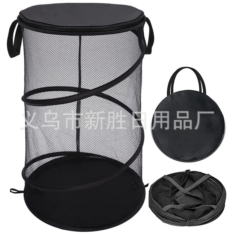 Manufacturers produce foldable mesh laundry basket with lid dirty clothes basket dirty clothes basket clothes storage basket storage bucket