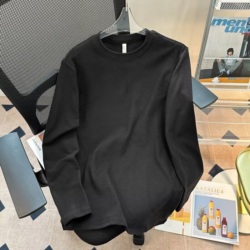 Cross-border Autumn and Winter Long-sleeved Men's Crewneck Base Shirt Fashionable Thermal Underwear T-shirt Youth Autumn Clothes Inner