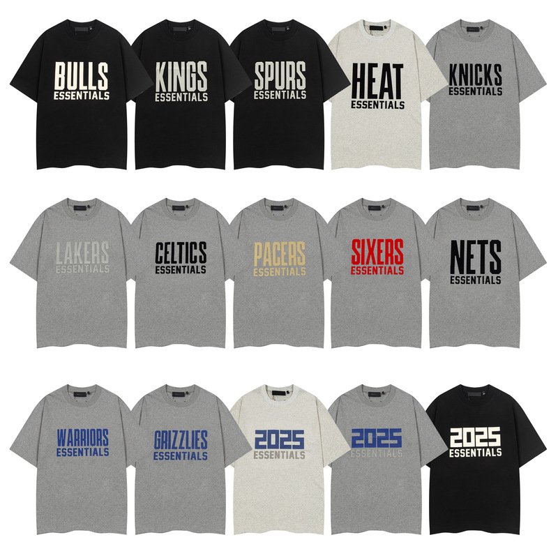 Fog Multi-Thread Essentials Hhh American Niche High Street Fashion Brand Loose Cotton Short-Sleeved T-Shirt for Men and Women in Summer