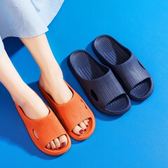 Summer Home Bathroom Slippers, Thick Sole Couple's Flip-Flops, EVA Soft Sole Indoor Slippers for Wholesale