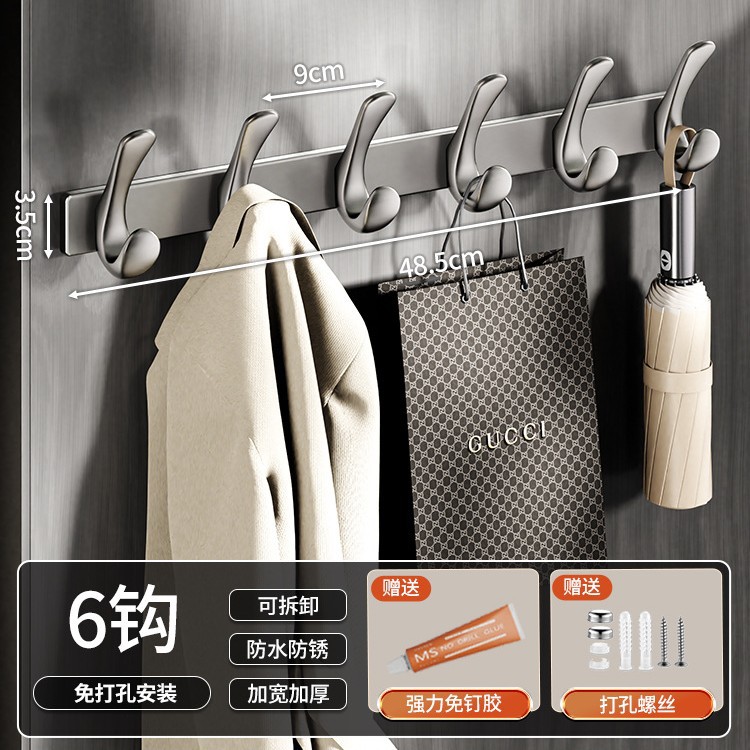 gancho de perforación no perforado tipo pared baño cocina dormitorio puerta de pared percha de ropa fuerte gancho de carga