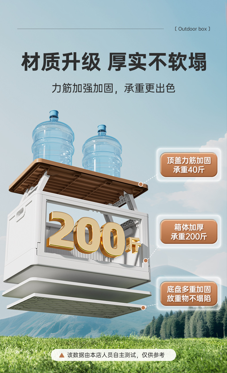 MANOY YUHOUSE 升级款户外大容量折叠收纳箱车载杂物储物箱衣物免安装