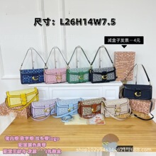新款外贸热销老花包包女包tabby26法棍包拼色手提包C扣单肩斜挎包