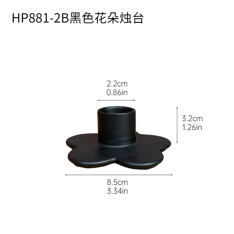 Cenáculo de cerámica blanco y negro a la luz de las velas accesorios de cena romántica candelabros decoración de mesa de comedor decorativa