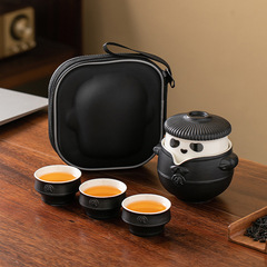 パンダ携帯旅行茶道具セット精巧な女性キャンプファーストカップ簡易屋外ティーポットカップ