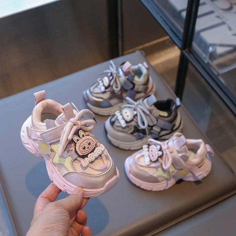 Children's Shoes Autum New Cartoon Boys' Sports Shoes Mesh Breathable Dad Shoes Girls Running Shoes Light and Soft