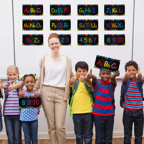 Cross-border wholesale Amazon kindergarten children's color alphanumeric wall stickers DIY early education classroom decoration posters