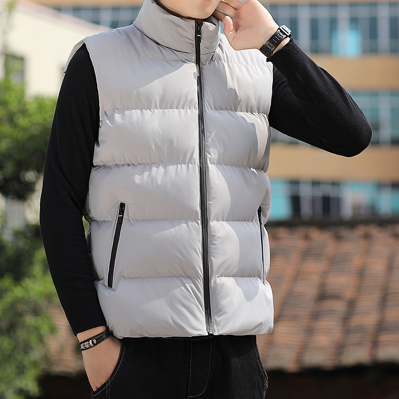 Ropa de algodón para hombres de invierno nueva juventud en el punto de cuello grueso chaleco de algodón casual chaqueta de hombre