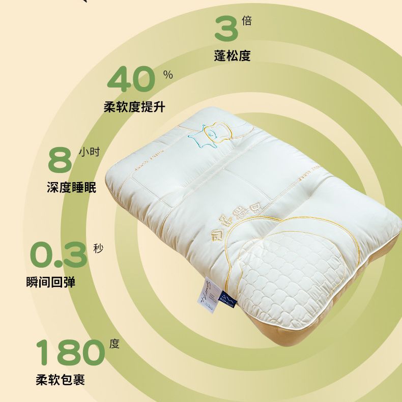 Nuevo Q elástico tostado almohada súper esponjoso cuello protección almohada núcleo durante mucho tiempo no colapsa almohada cervical hotel de cinco estrellas almohada núcleo