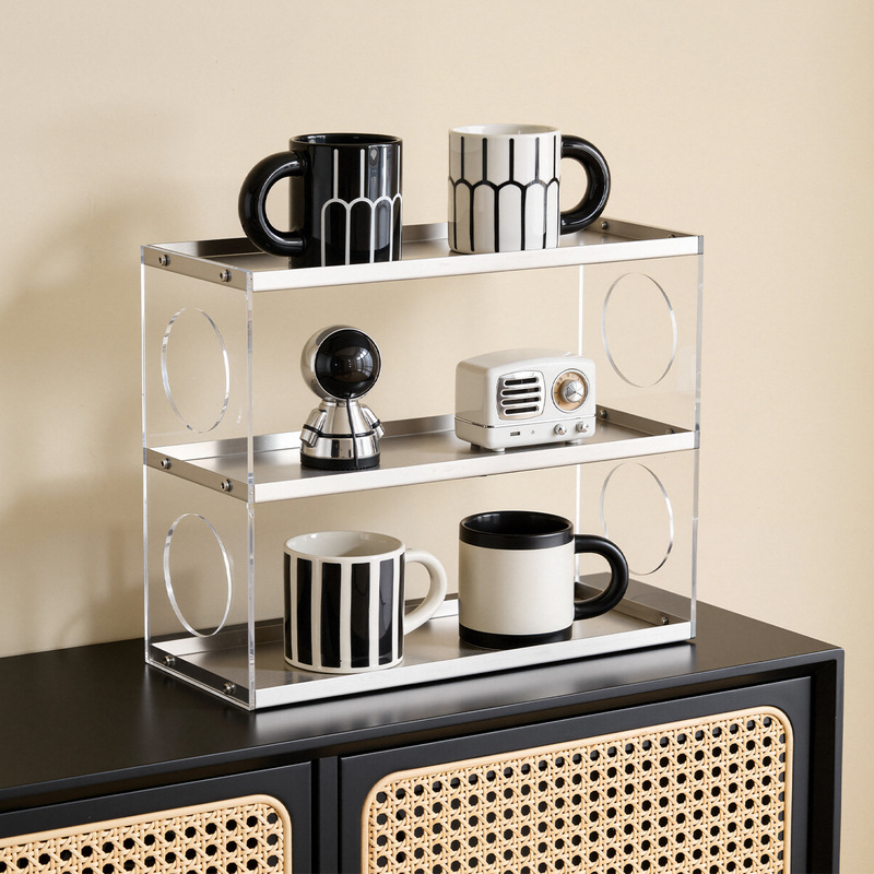 Desktop Stainless Steel Cup Holder, Kitchen Cup Storage Rack, Living Room Bedroom Layered Dining Side Storage Rack, Bathroom Perfume Rack Desktop Stainless Steel Cup Holder, Kitchen Cup Storage Rack, Living Room Bedroom Layered Dining Side Storage Rack, Bathroom Perfume Rack