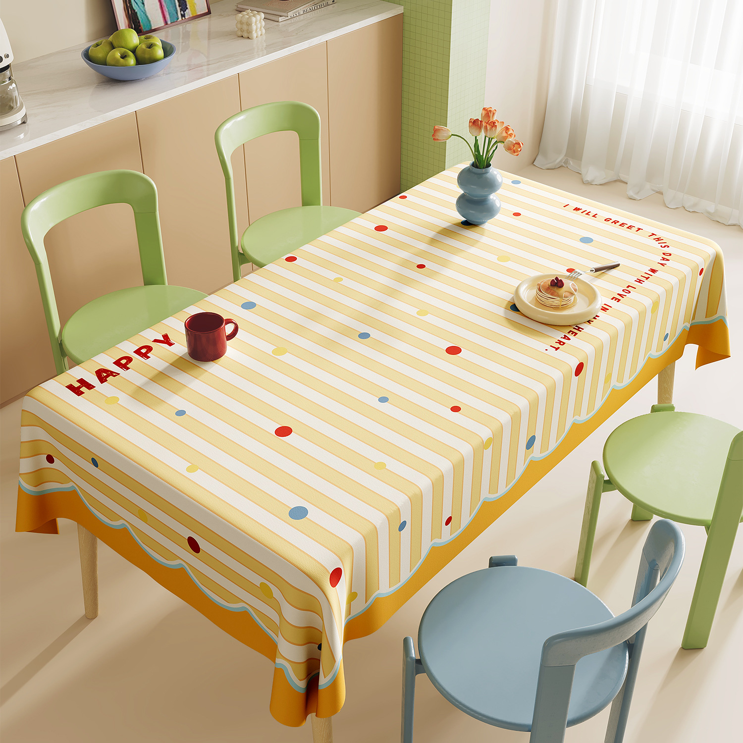 Mantel de PVC impermeable y desechable estilo dopamina